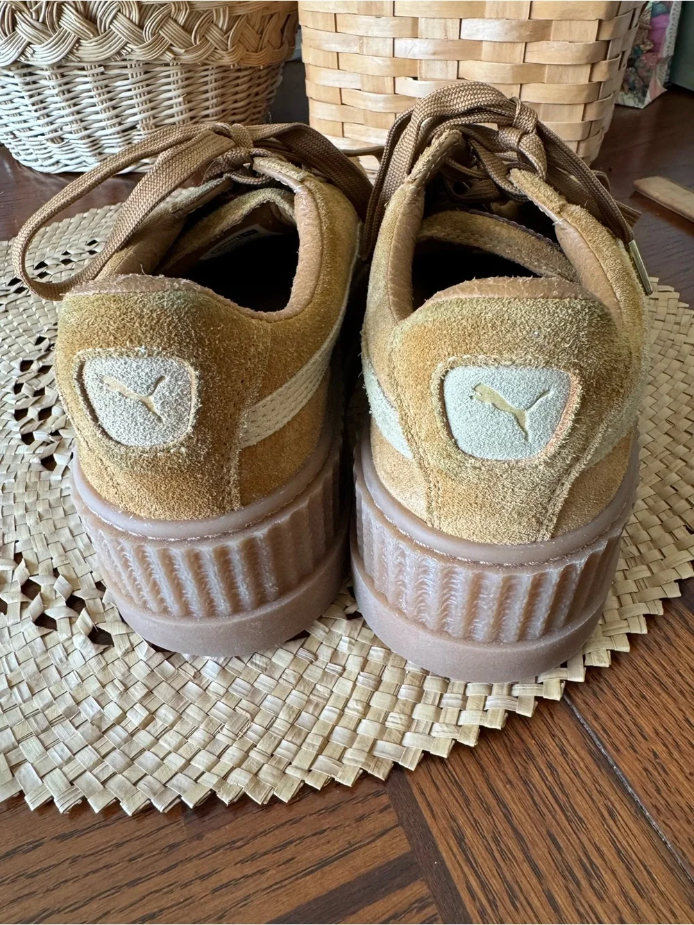 Fenty Rihanna X Puma Sz 9 Cleated Creeper Brown Suede Platform Sneakers Women’s